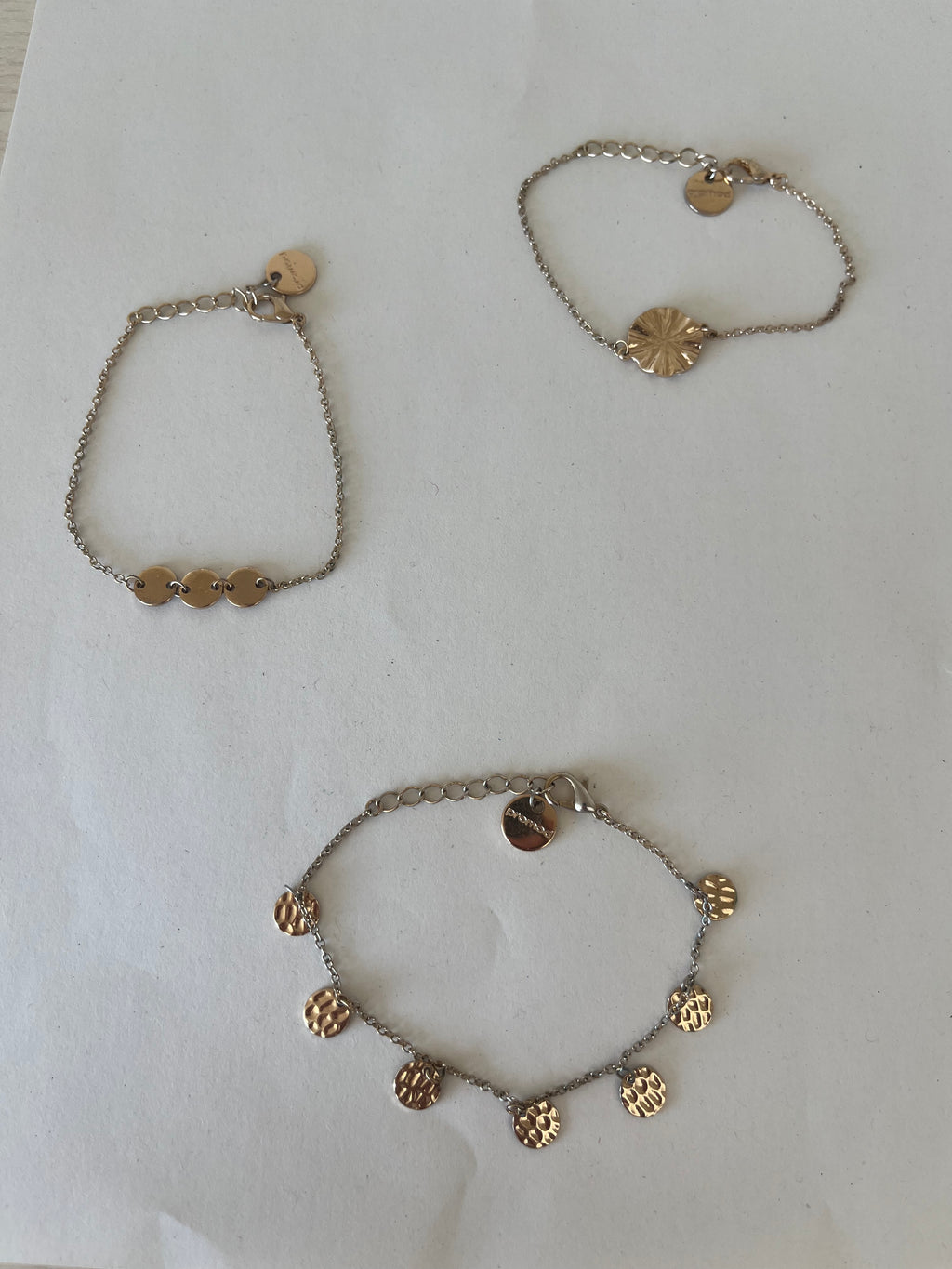Promod Armband-Set – 3-teilig, Goldfarben, Verstellbar, Sehr guter Zustand