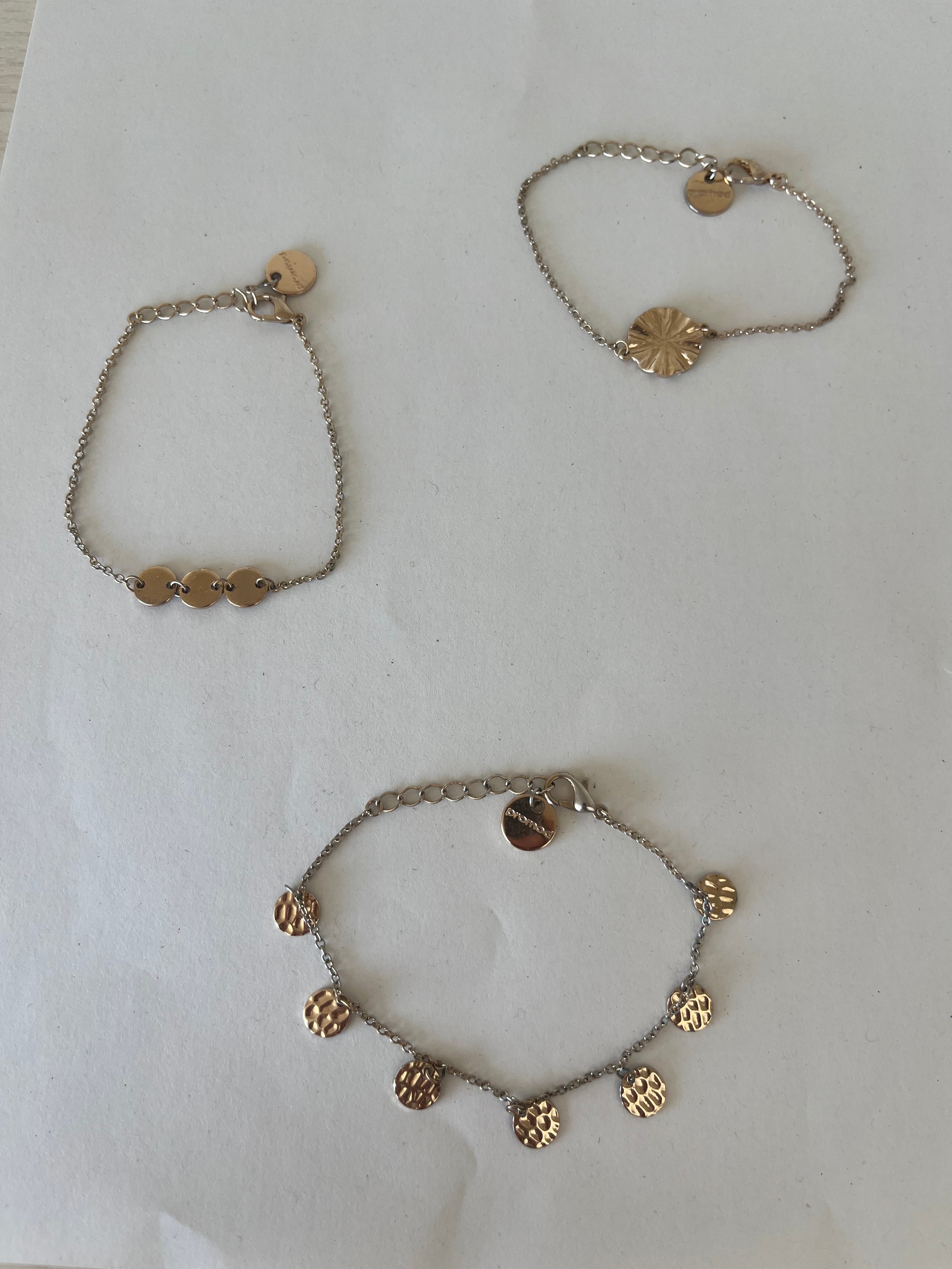 Promod Armband-Set – 3-teilig, Goldfarben, Verstellbar, Sehr guter Zustand