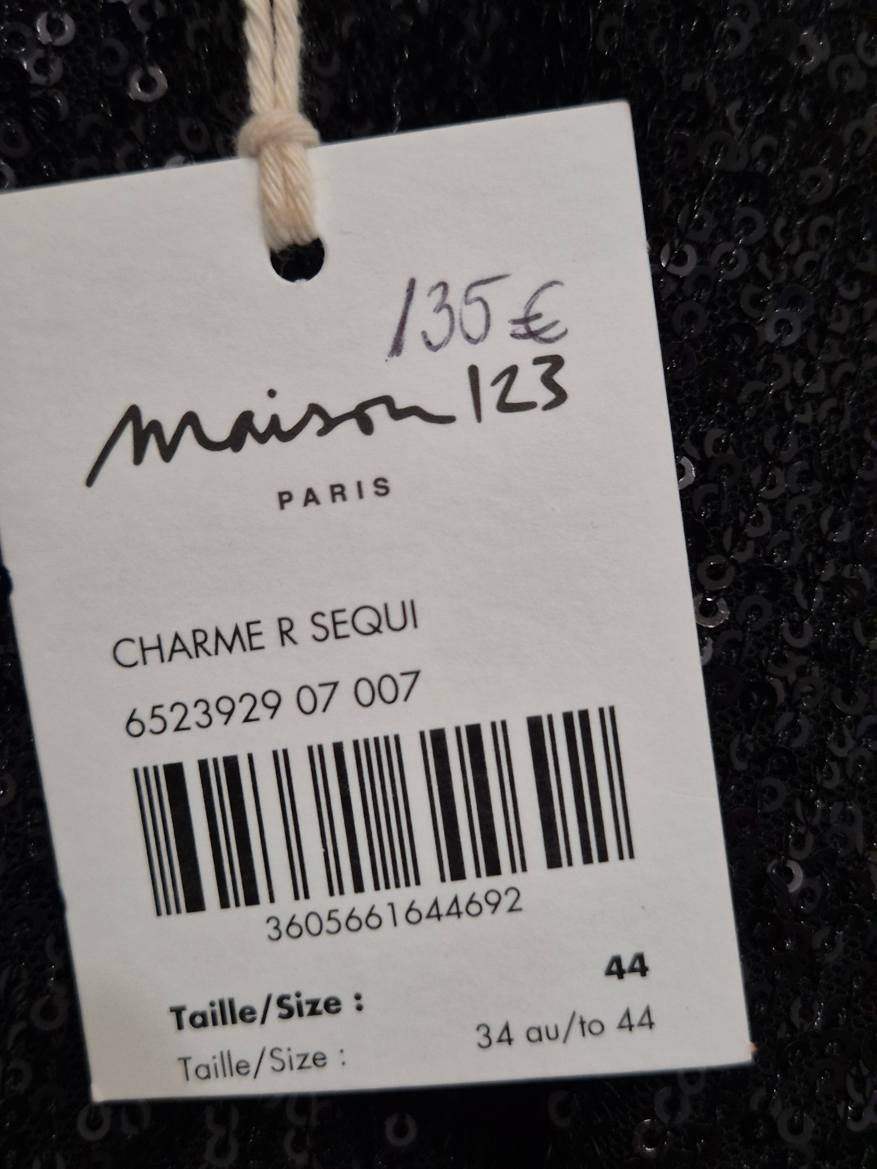 Maison 123 Charme R Paillettenkleid – Schwarz, Gr. DE 42 FR 44, Neu
