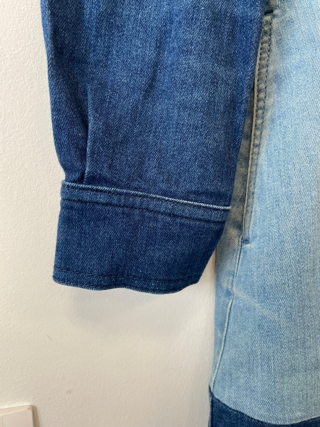 Stella McCartney Two-Tone Denim Shirt Dress Blue, Size 38/M, Very Good