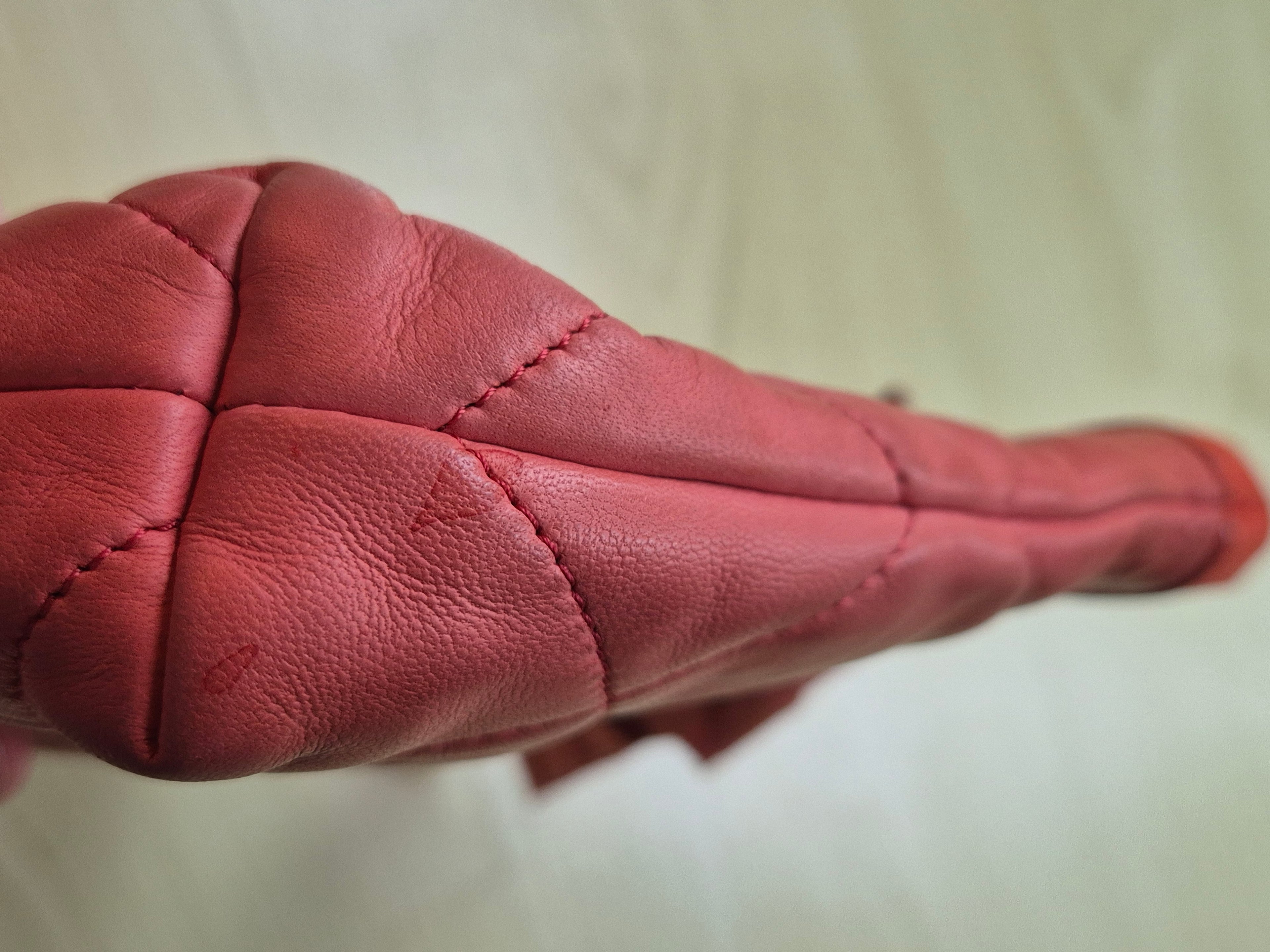 Lanvin Amalia Kosmetiktasche/Clutch Leder Steppung Rot | Guter Zustand