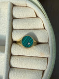 Yvonne Léon Ring 9kt Gelbgold Malachit Größe 52 Sehr Gut