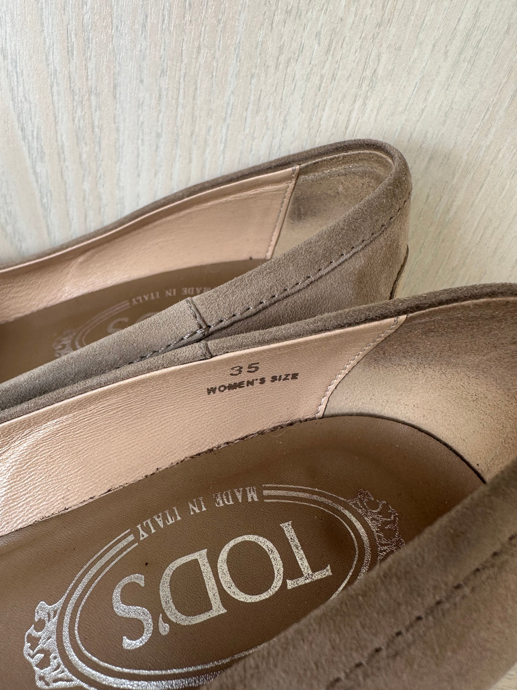 Tod's Damen Pumps Wildleder Schnalle Beige EU 35 Gut
