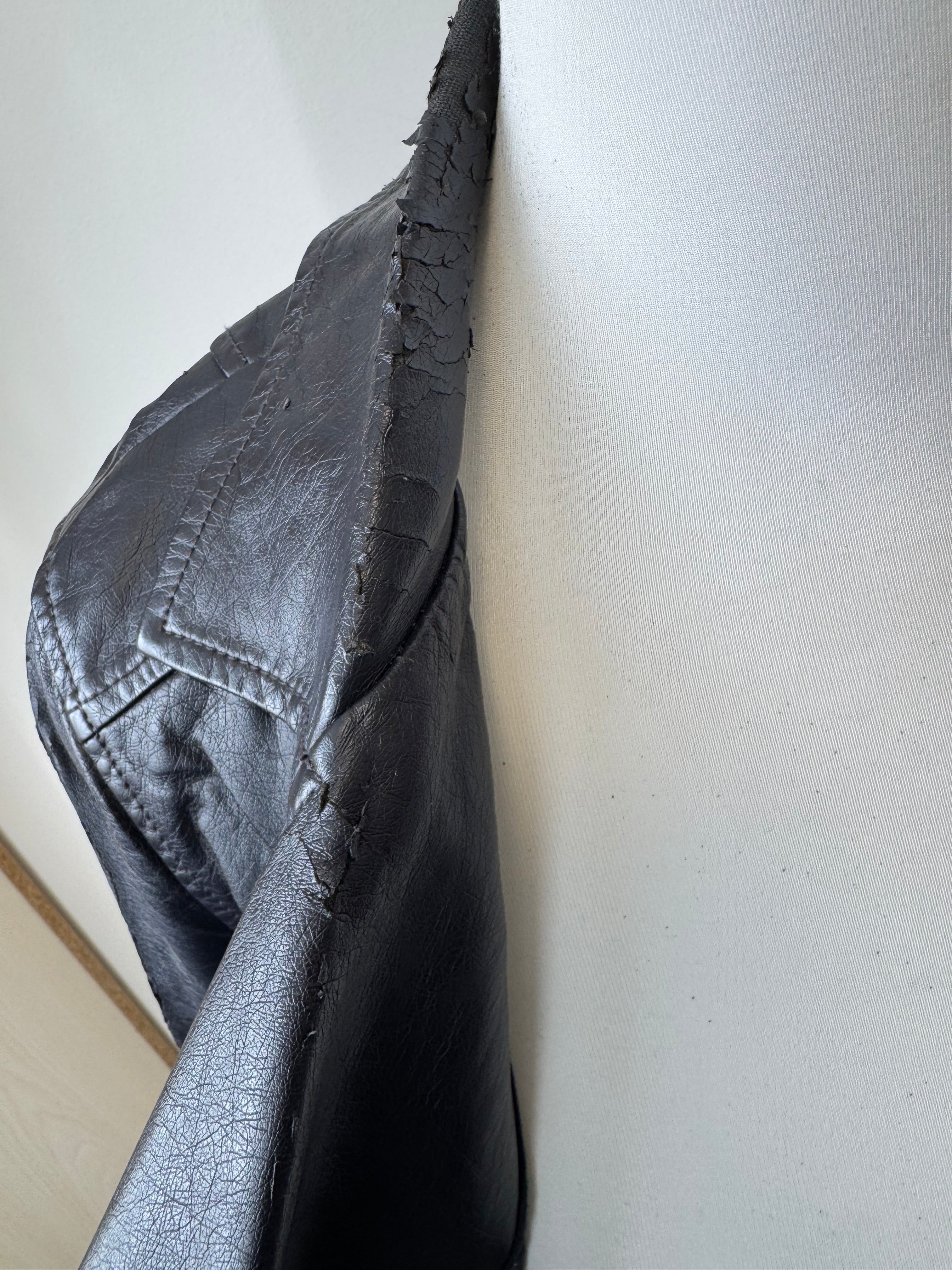 Comma faux-leather moto jacket black EU 36 – poor condition biker style