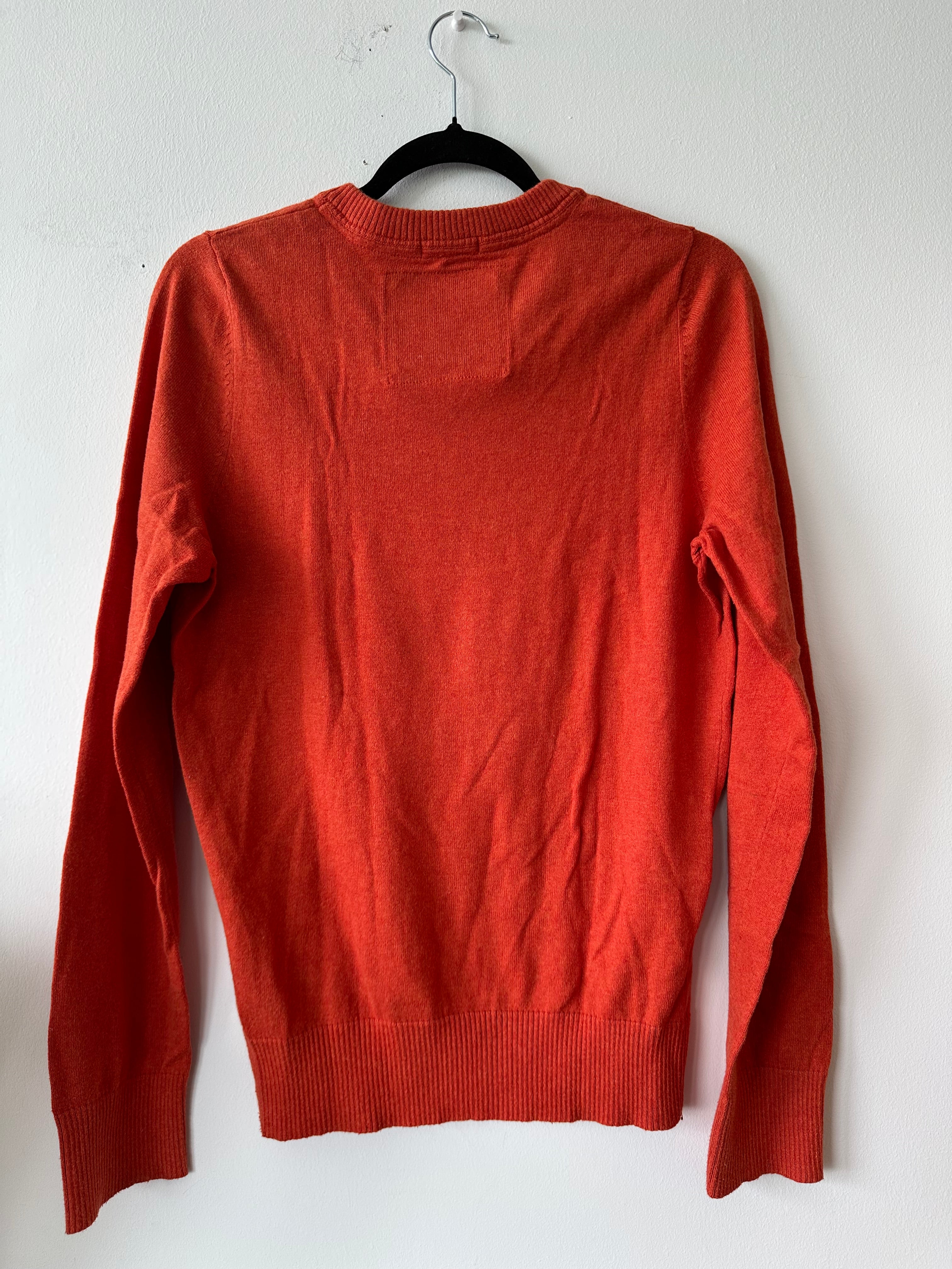 Abercrombie & Fitch V-Neck Muscle Fit Pullover M Orange Sehr Gut