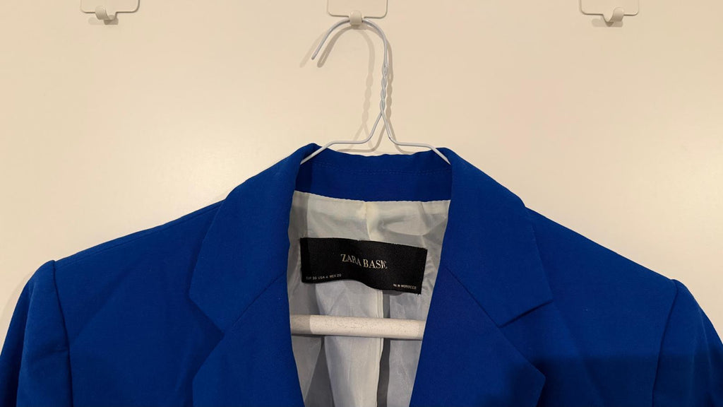 ZARA Basic Blazer Damen | Kobaltblau | EU 38 | Guter Zustand