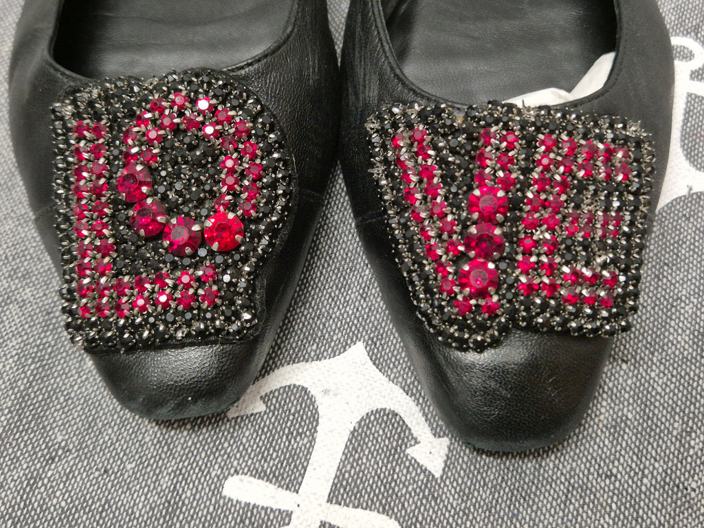 Uterqüe LOVE Ballerinas – Leder, Schwarz, Gr. 37, Guter Zustand