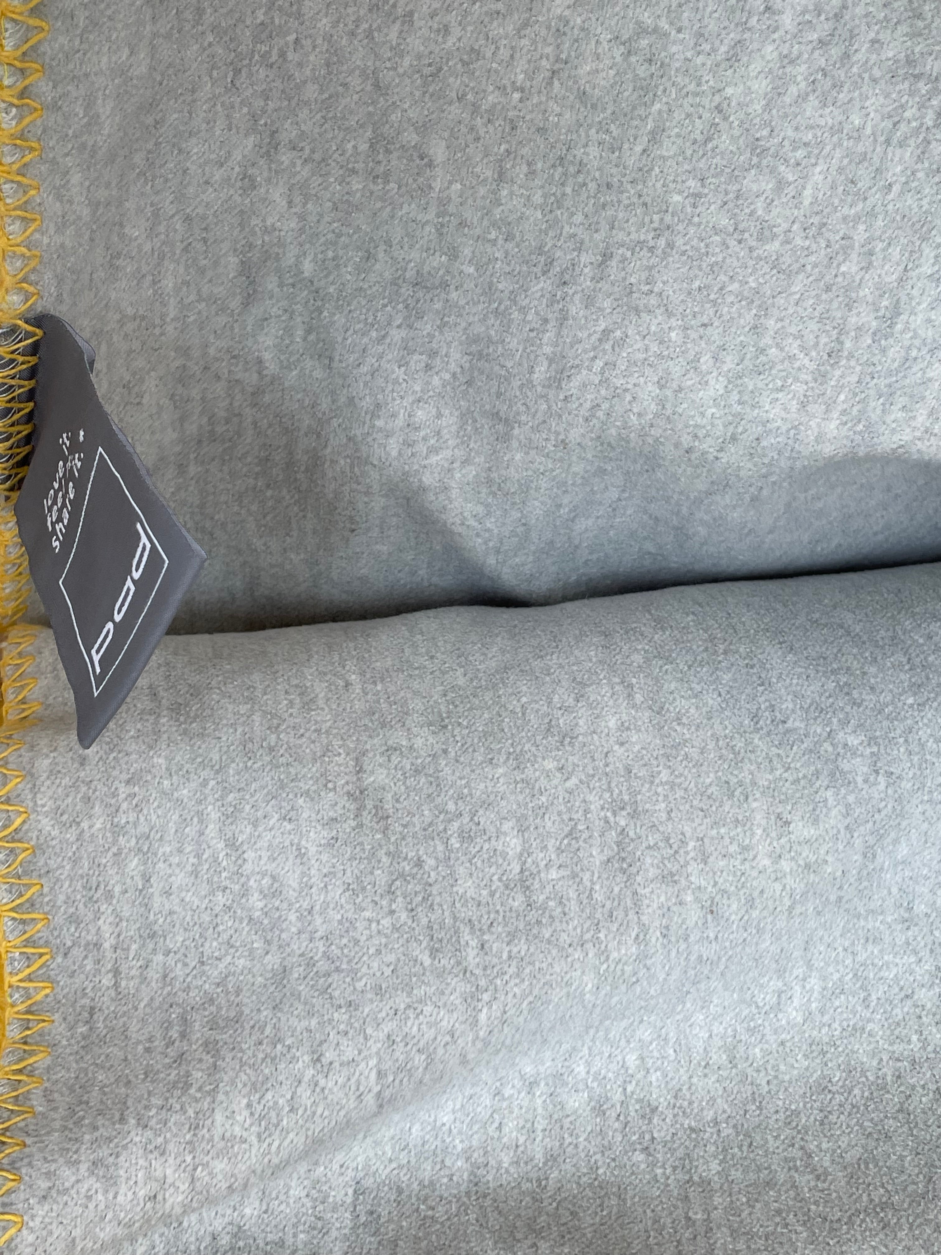 PAD Concept Reversible Blanket Yellow/Grey 145x175cm Cotton Blend Poor Condition