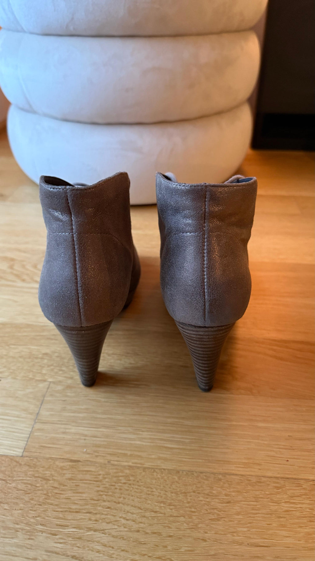 Paul Green Metallic Leather Ankle Boots | Munich | EU 38 UK 5 | 9cm Heel | VG