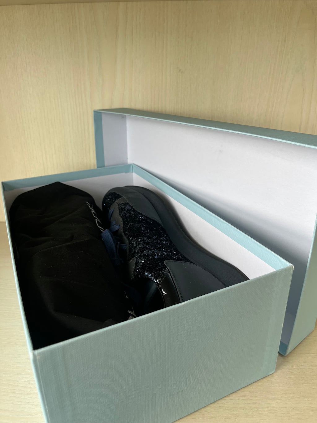 Philippe Model Paris Glitter Sneaker – Black/Silver, EU 40, Very Good Condition