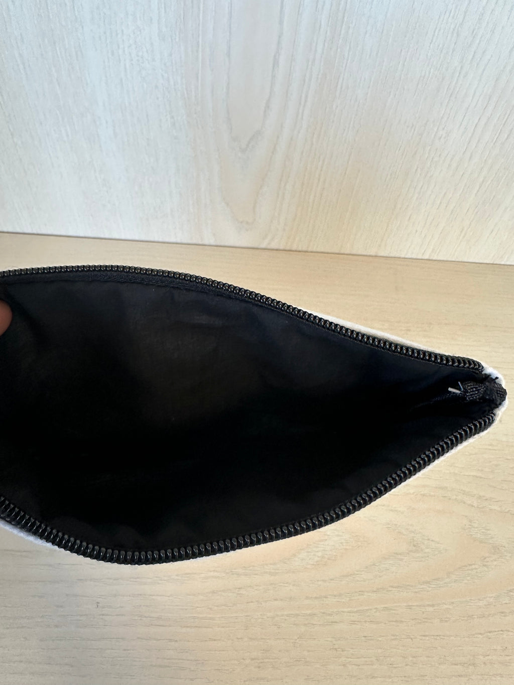 Kera Till Canvas Pochette Bulle Zip Tasche Weiß Canvas 21x15cm Sehr Gut