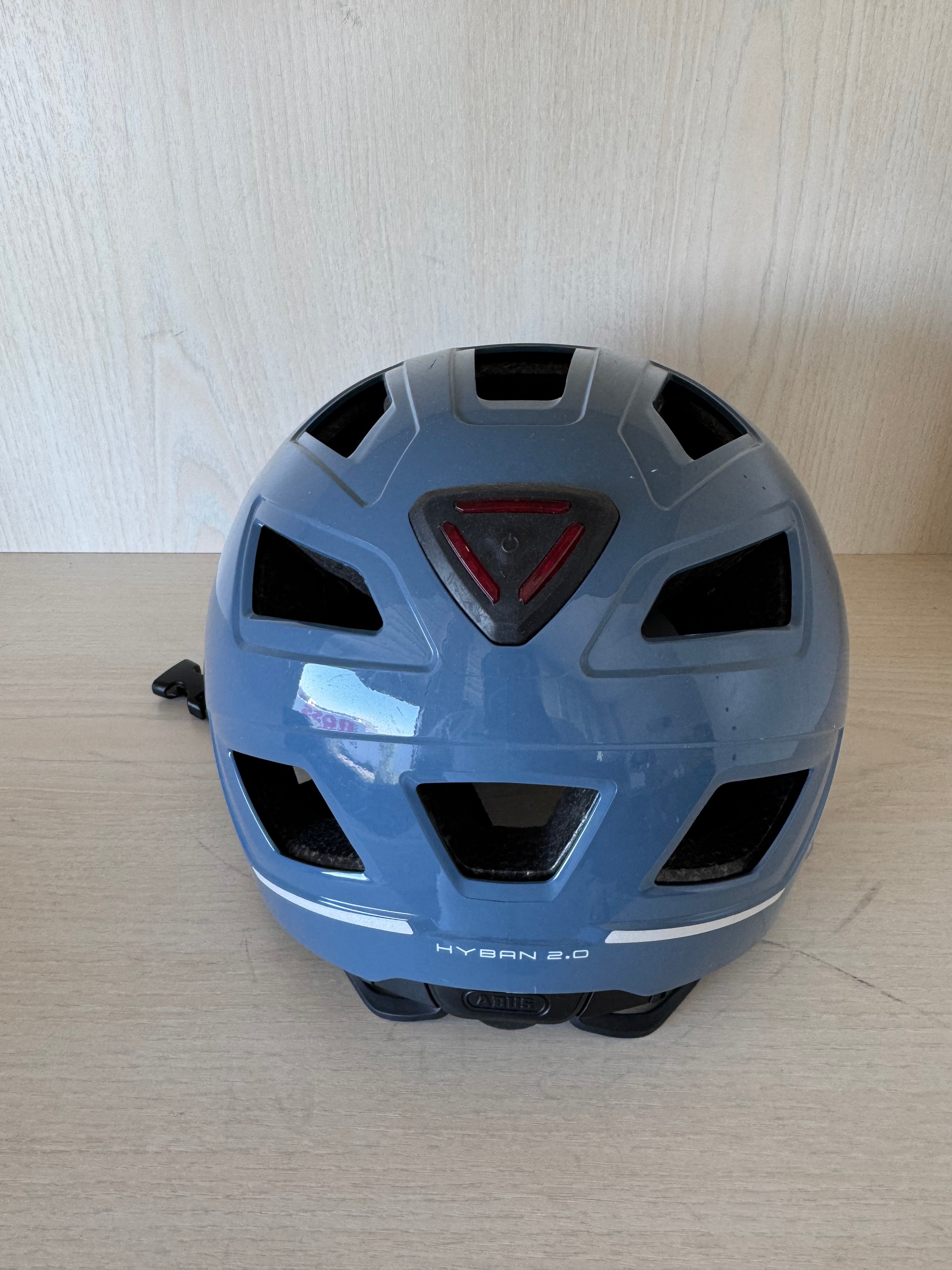 ABUS Hyban 2.0 Urban Fahrradhelm M (52-58 cm) mit LED – Polarblau, sehr gut
