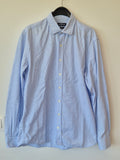 Café Coton Exclusive Herrenhemd 40/15.75 Hellblau 100% Baumwolle Sehr Gut