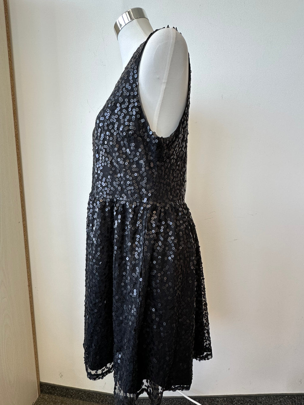 Gina Tricot Paillettenkleid – Schwarz, XL, Wie Neu