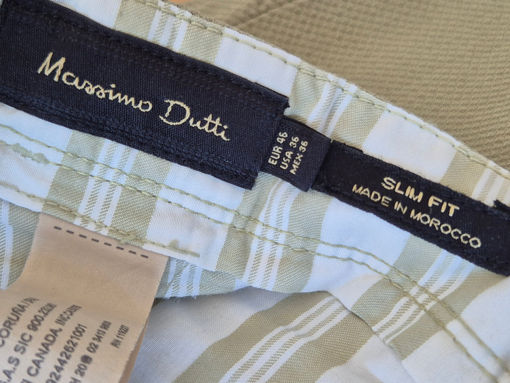 Massimo Dutti Slim Fit Chino – Olive, Gr. 46, Guter Zustand