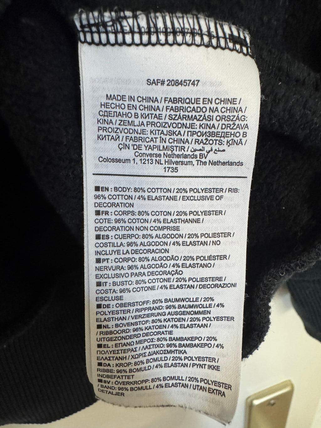 Converse Star-Chevron Crewneck Sweatshirt Schwarz Größe L, guter Zustand