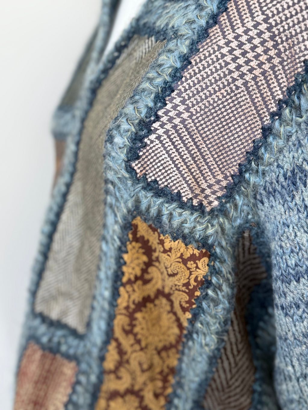 Roberto Cavalli Patchwork Mohair Cardigan XL Multicolor – sehr guter Zustand