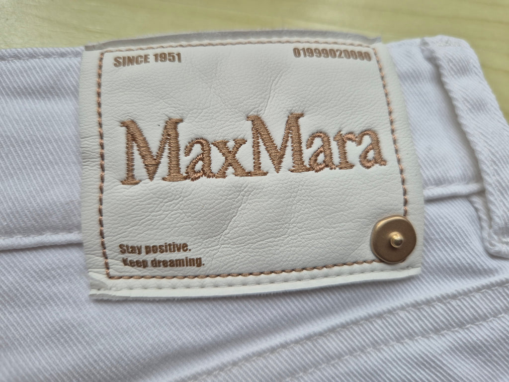 Max Mara Weiße Capri Jeans | Baumwollmix Stretch | Sehr gut | Gr. 38