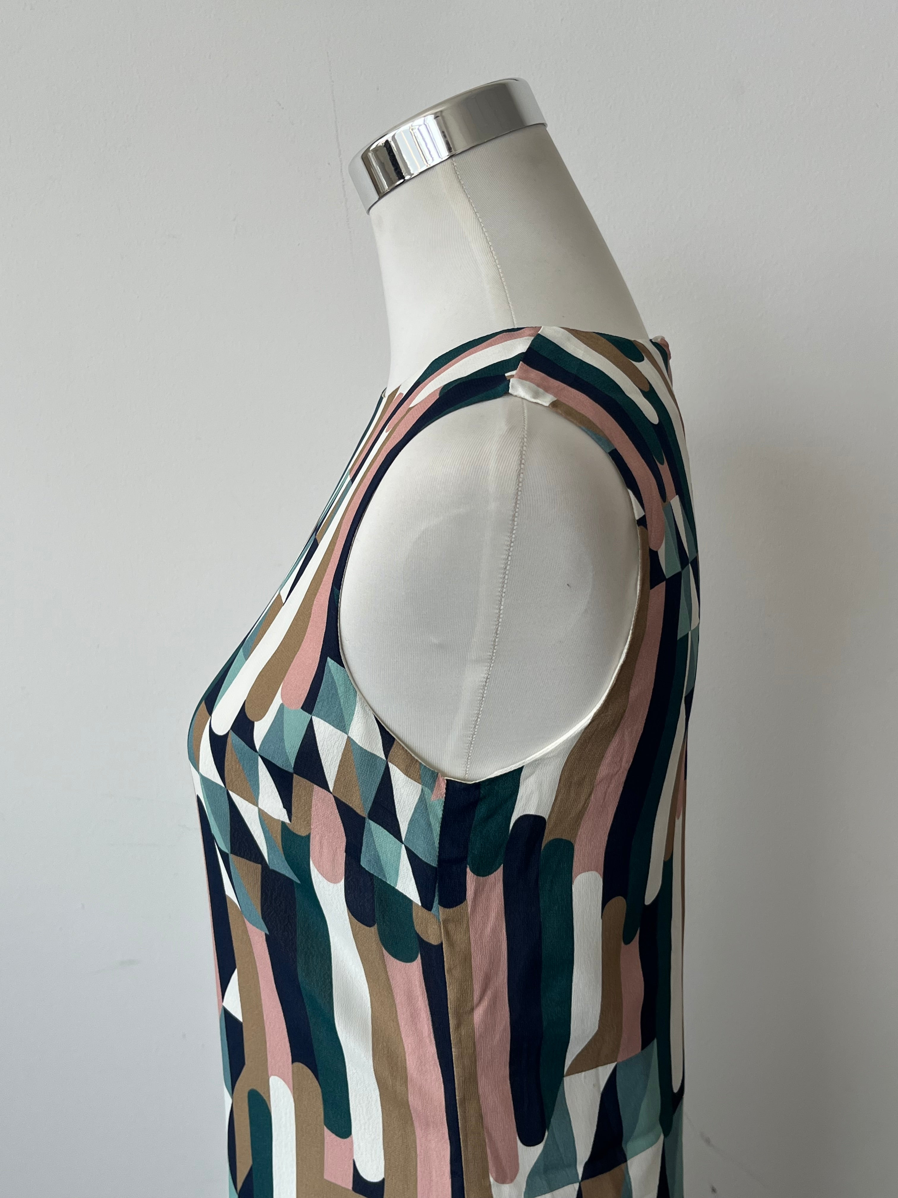 M Missoni Geometric Print Kleid Viskose Multicolor IT38 XS Wie Neu