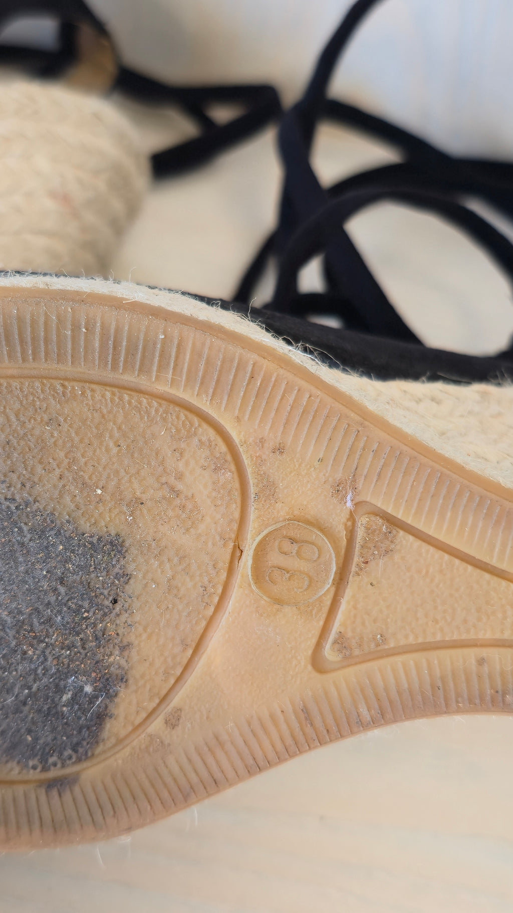 Twinset black suede wedge espadrilles EU 38, good condition with box