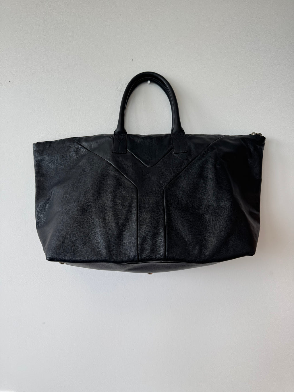 Saint Laurent “Easy Y” Large Leather Weekender – Black, Very Good Condition
