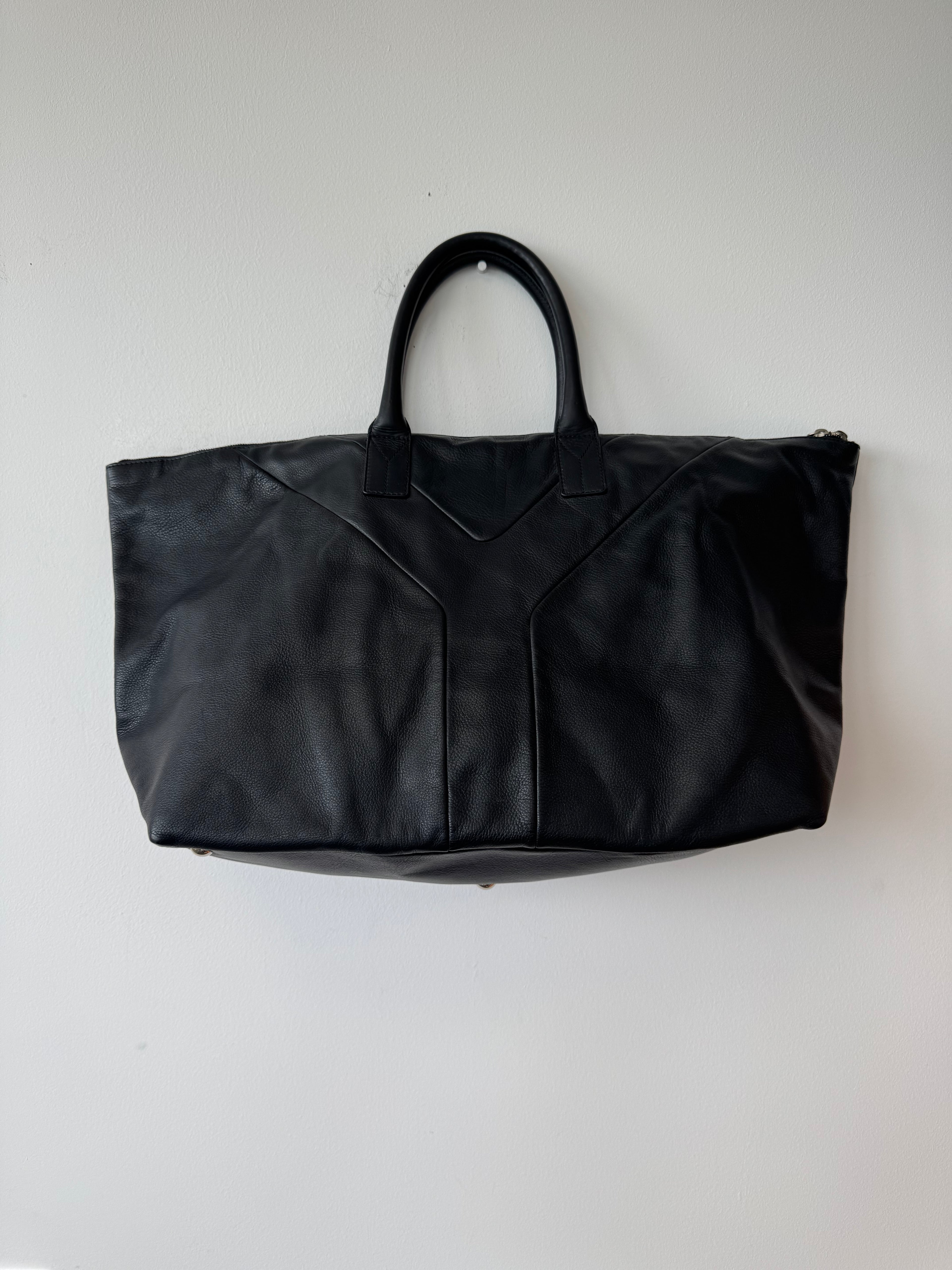 Saint Laurent “Easy Y” Large Leather Weekender – Black, Very Good Condition