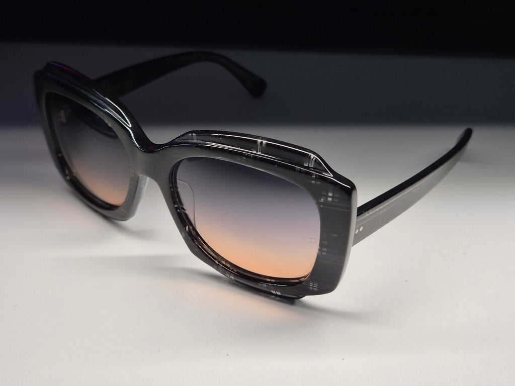 Oliver Goldsmith Oversized Square Sonnenbrille – Leopard Acetat, Gr. 57x18 145, gut
