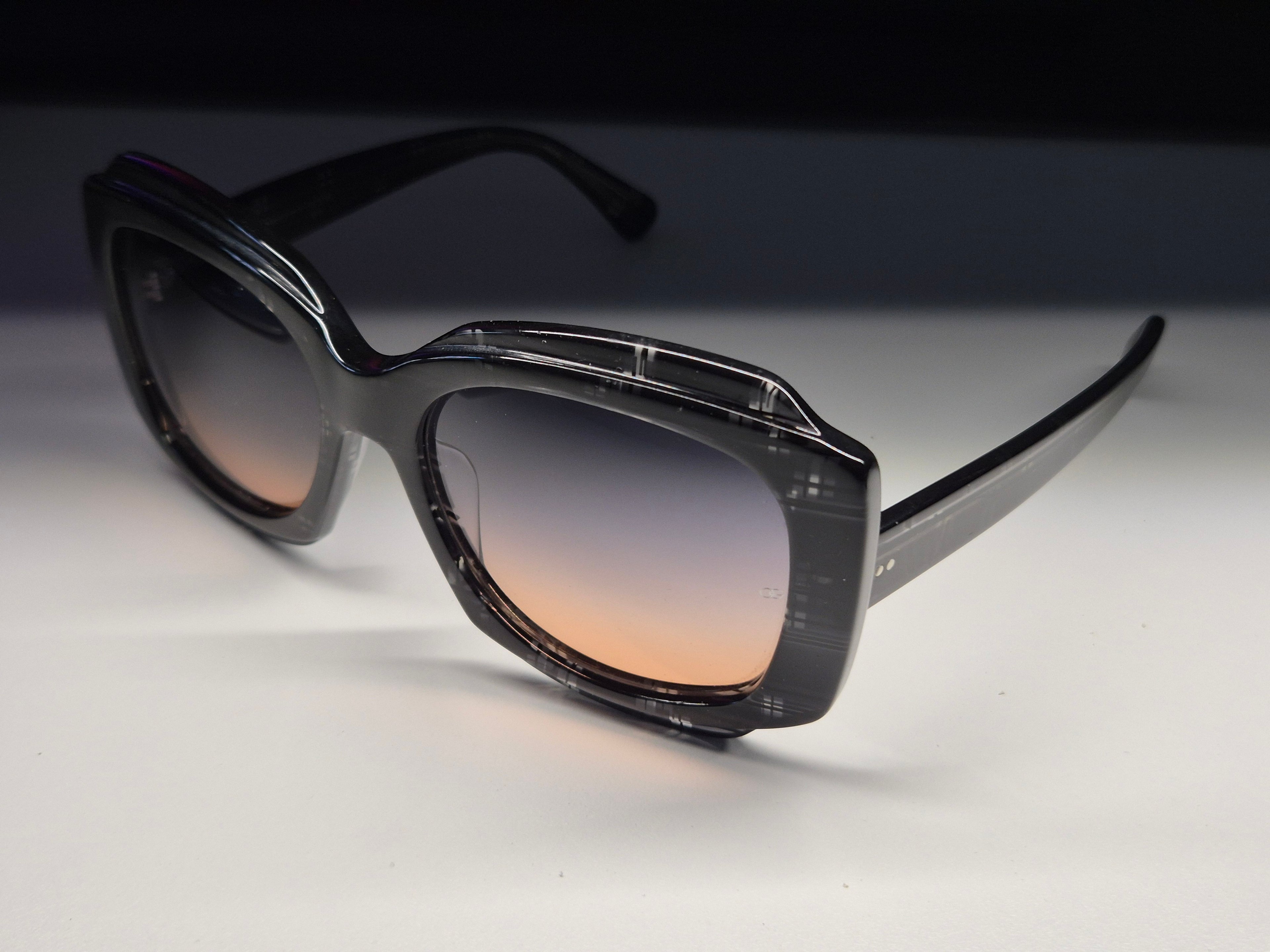 Oliver Goldsmith Oversized Square Sonnenbrille – Leopard Acetat, Gr. 57x18 145, gut