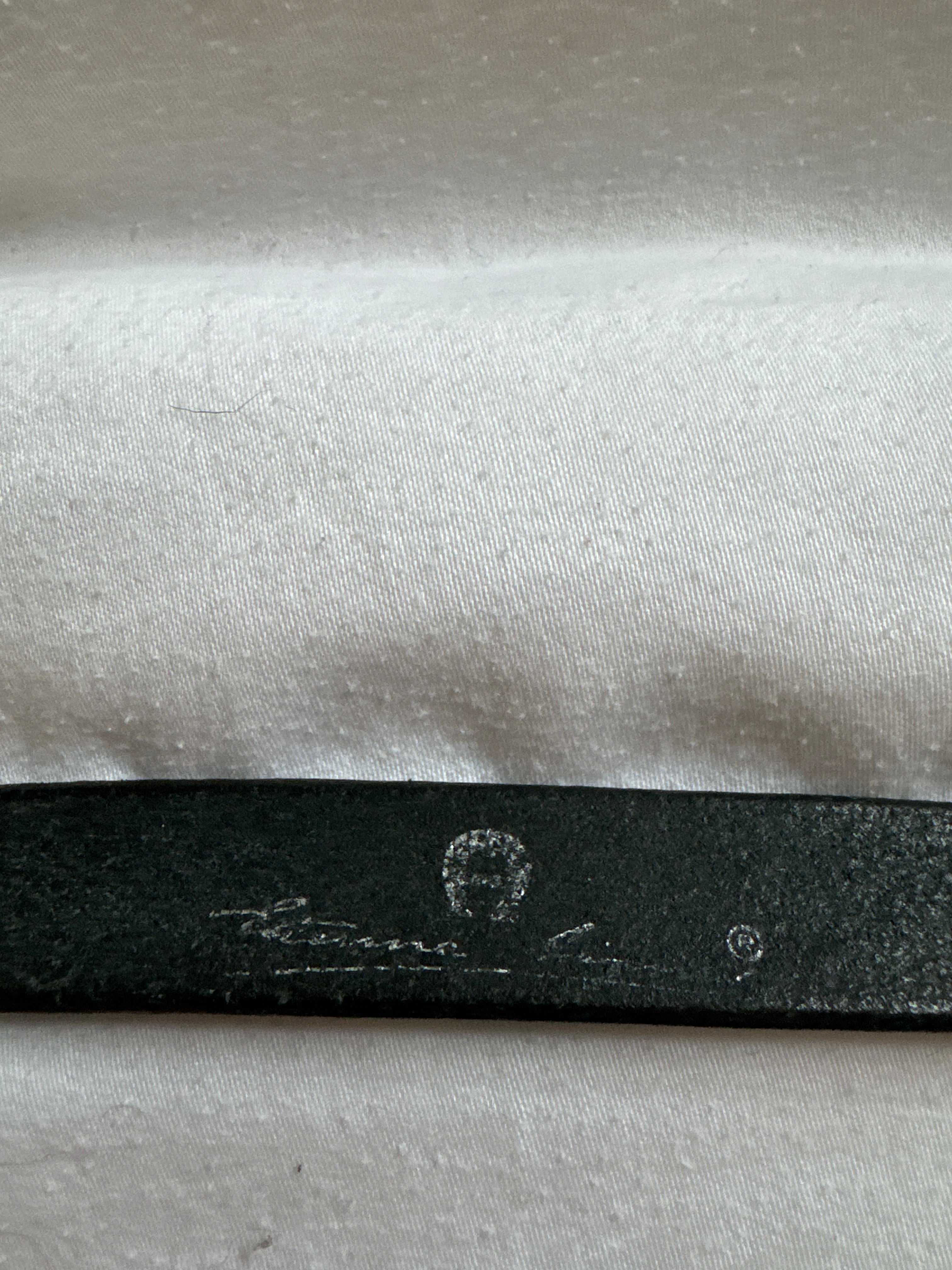 Vintage Etienne Aigner Ledergürtel Schwarz 85 cm Used Hufeisenschnalle