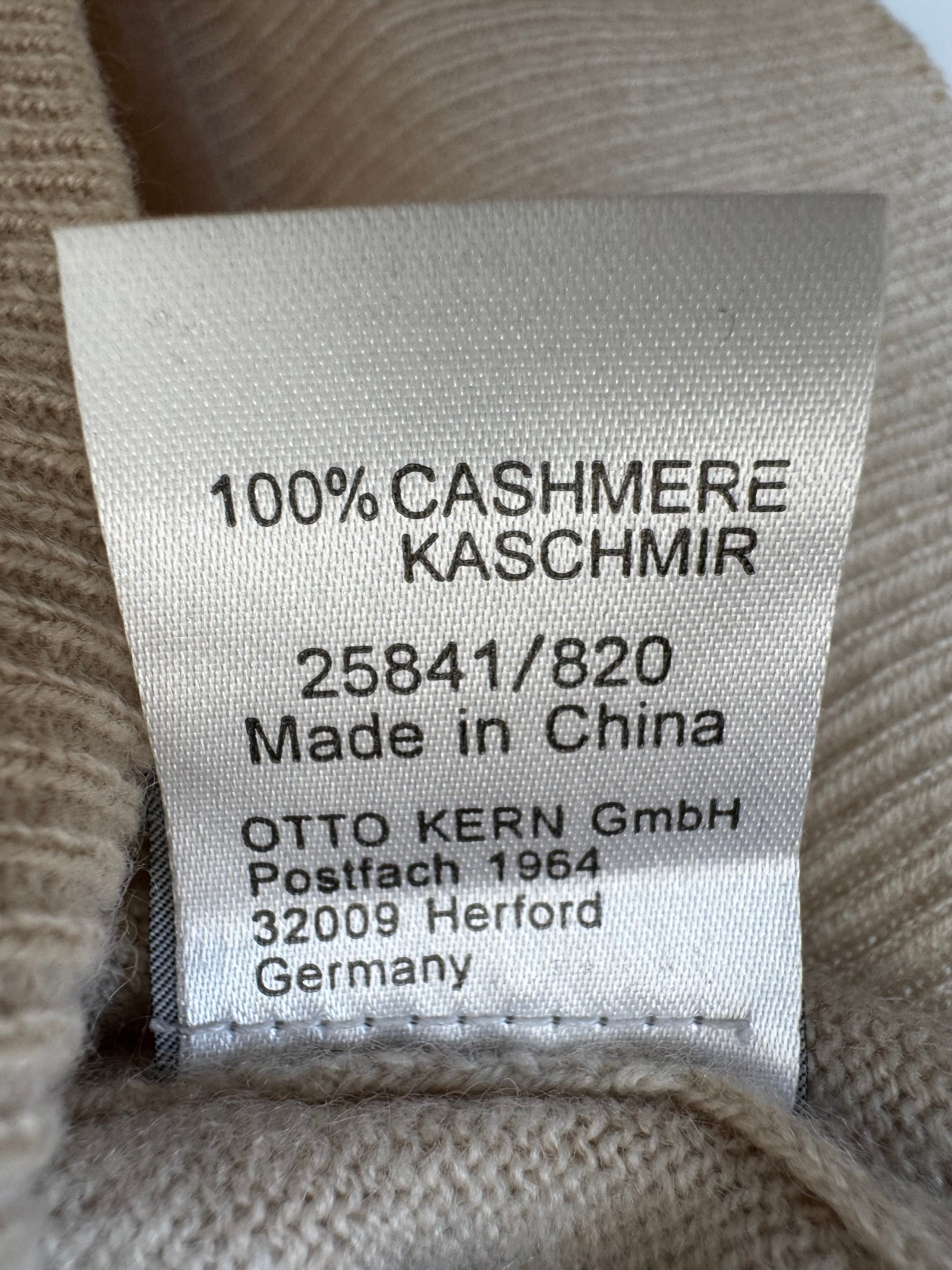 Otto Kern 100% Kaschmir V-Ausschnitt Pullover Gr. 48 (M/L) Beige, guter Zustand
