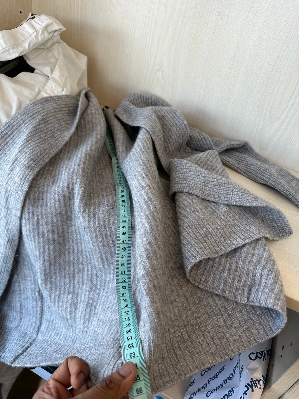 S. Marlon 100% Kaschmir Longline Cardigan S Hellgrau Sehr Gut