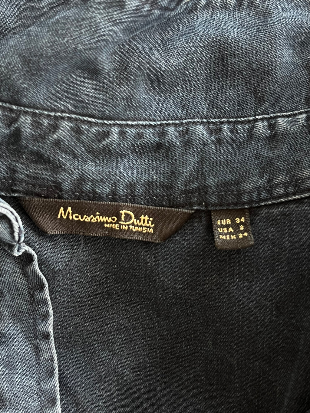 Massimo Dutti Damen Jeanshemd, Indigo, Gr. 34, Guter Zustand