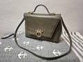 Roberto Cavalli Serpentine Bag, Olive Leather, Python Handle, Medium, Good