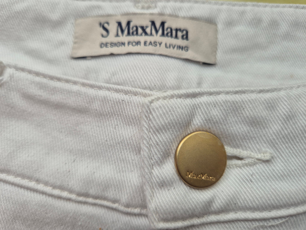 Max Mara Weiße Capri Jeans | Baumwollmix Stretch | Sehr gut | Gr. 38