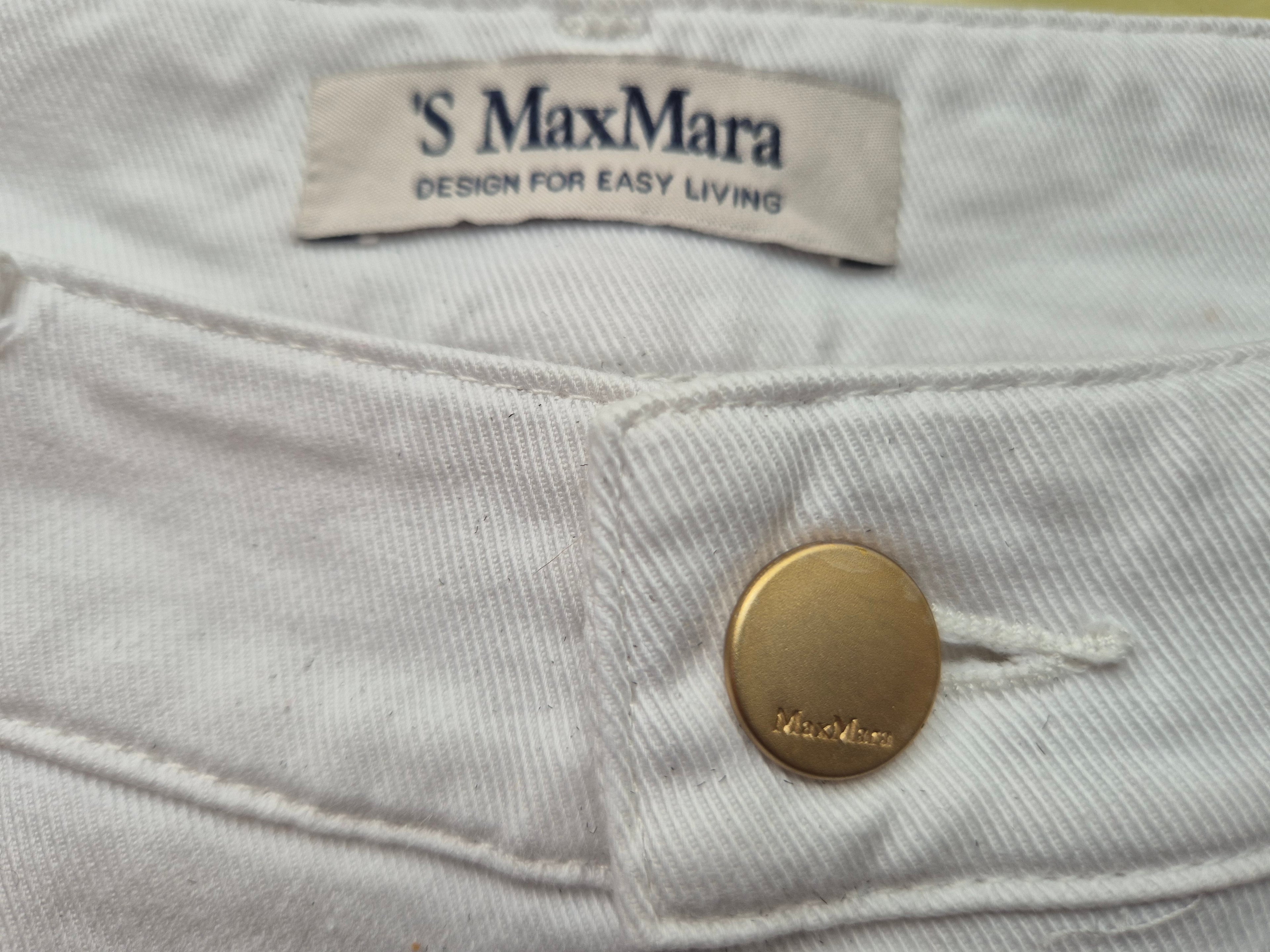 Max Mara Weiße Capri Jeans | Baumwollmix Stretch | Sehr gut | Gr. 38