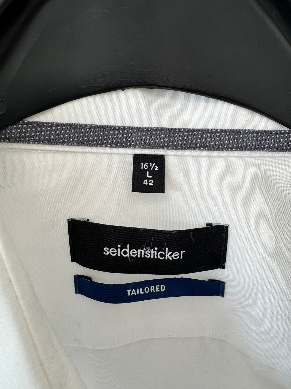 Seidensticker Tailored Hemd – Weiß, Gr. 42 (16½), Baumwolle, Gebraucht
