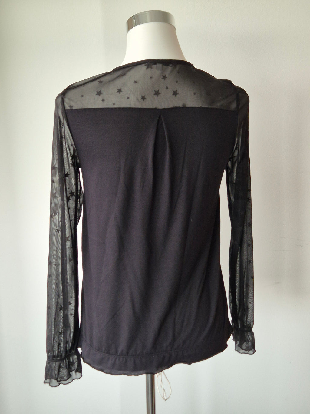 Sandwich Damen Star Pattern Langarmshirt XS Schwarz, sehr guter Zustand