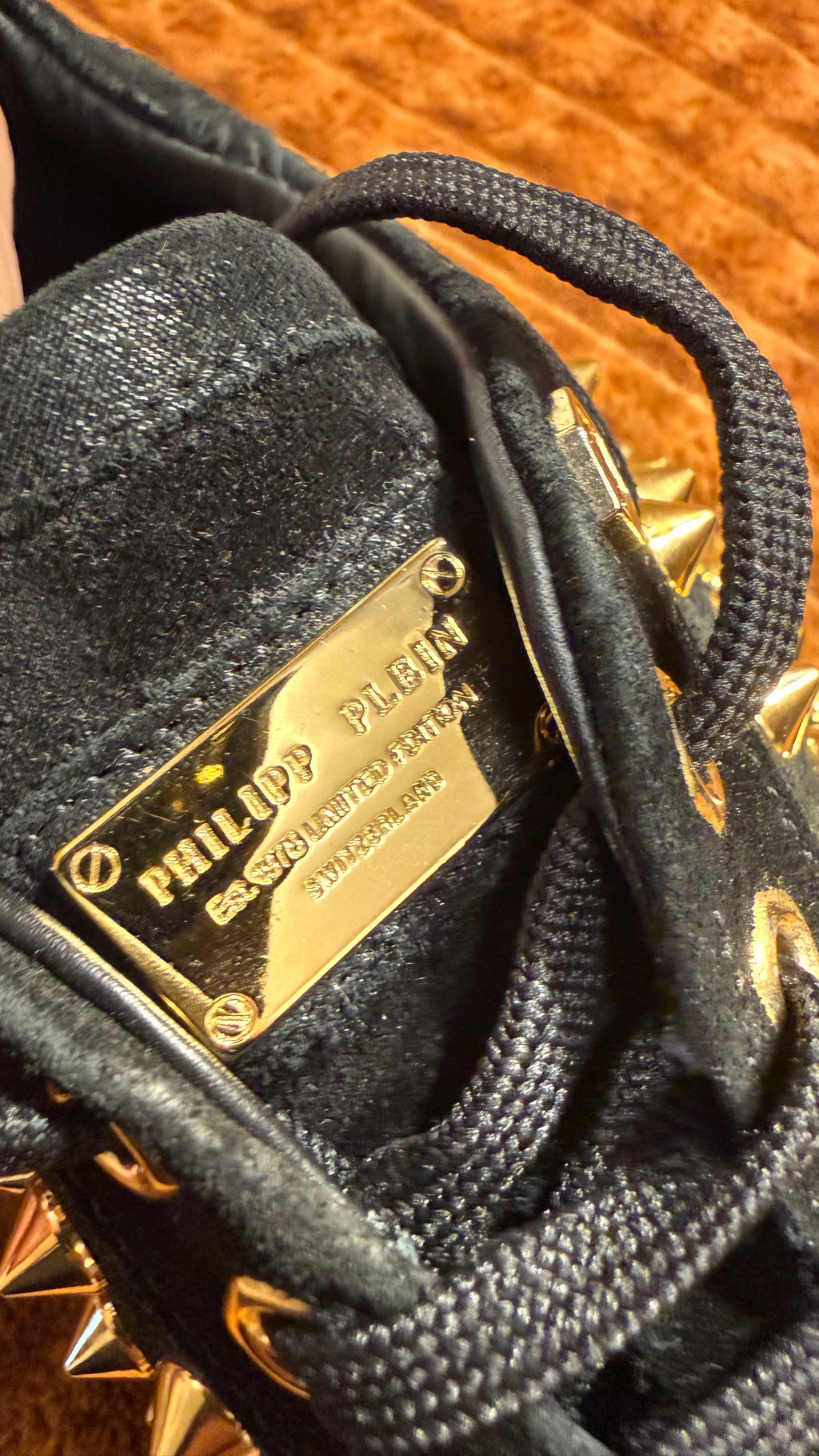 Philipp Plein Goldjungle Damen Sneaker Schwarz Gold 38 EU Wie Neu