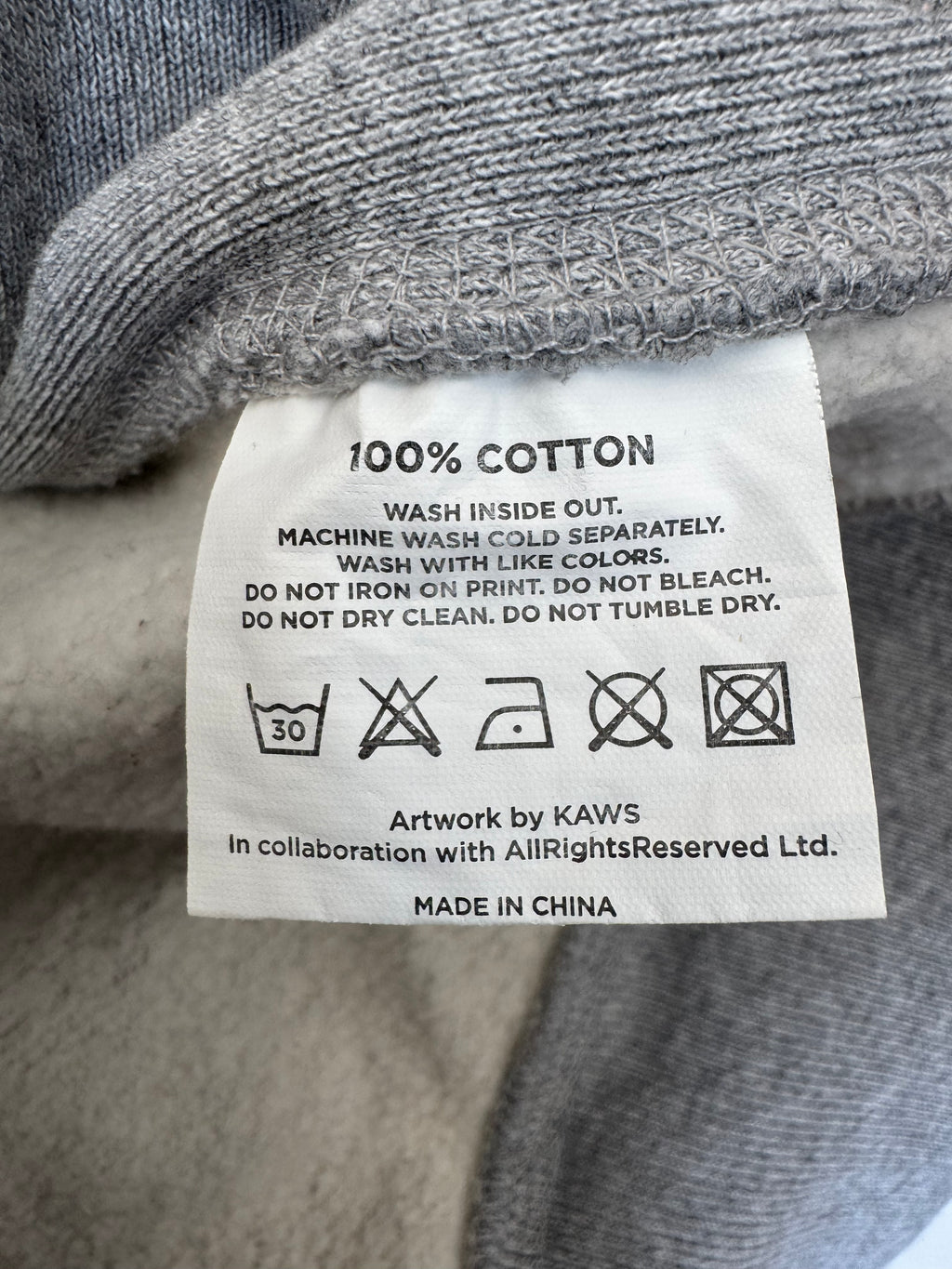KAWS:Holiday United Kingdom Hoodie Grey – Size M – Good Condition