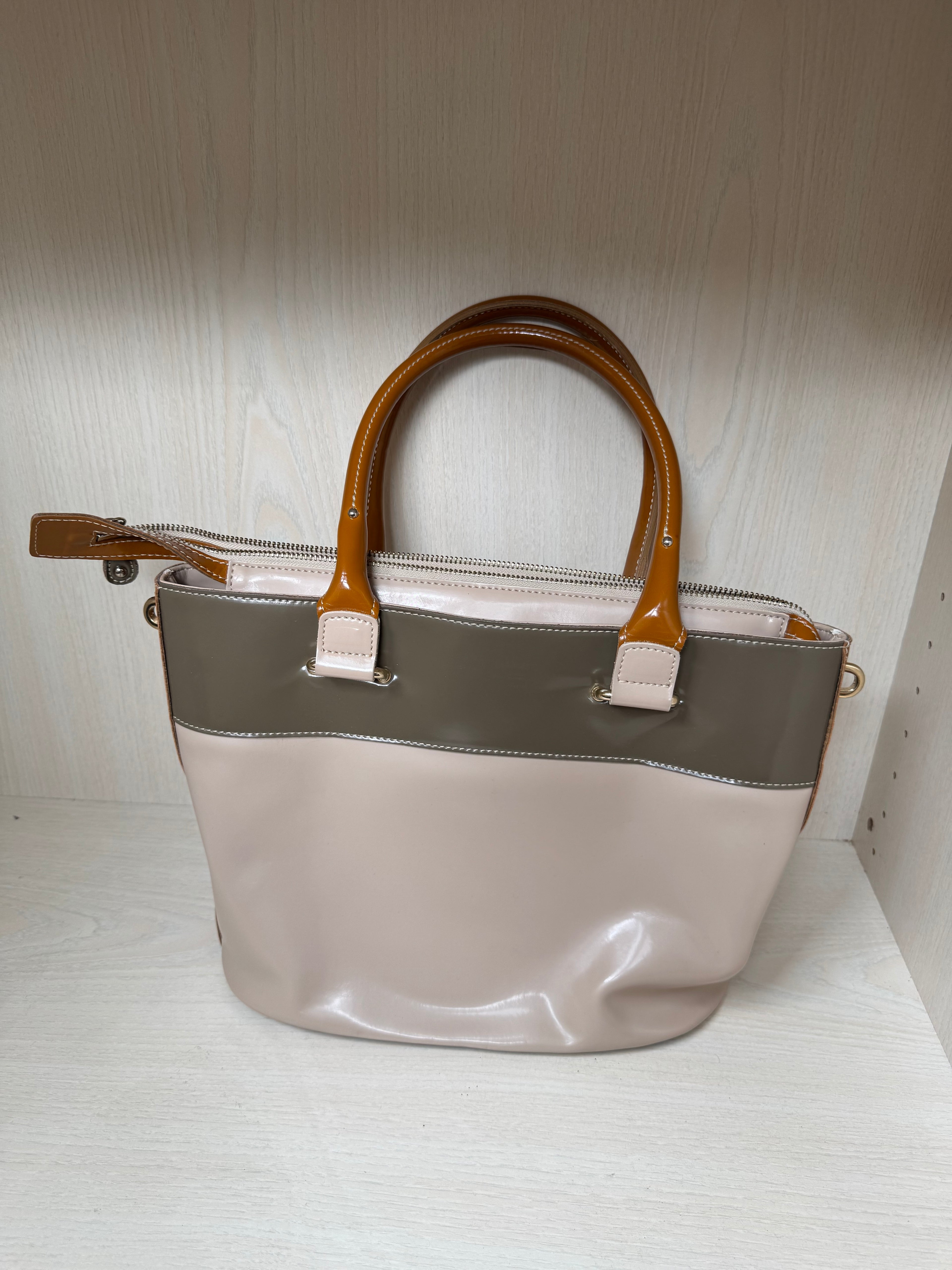 Charlotte Pelli Two-Tone Patent Leather Tote, Medium, Italy, Very Good