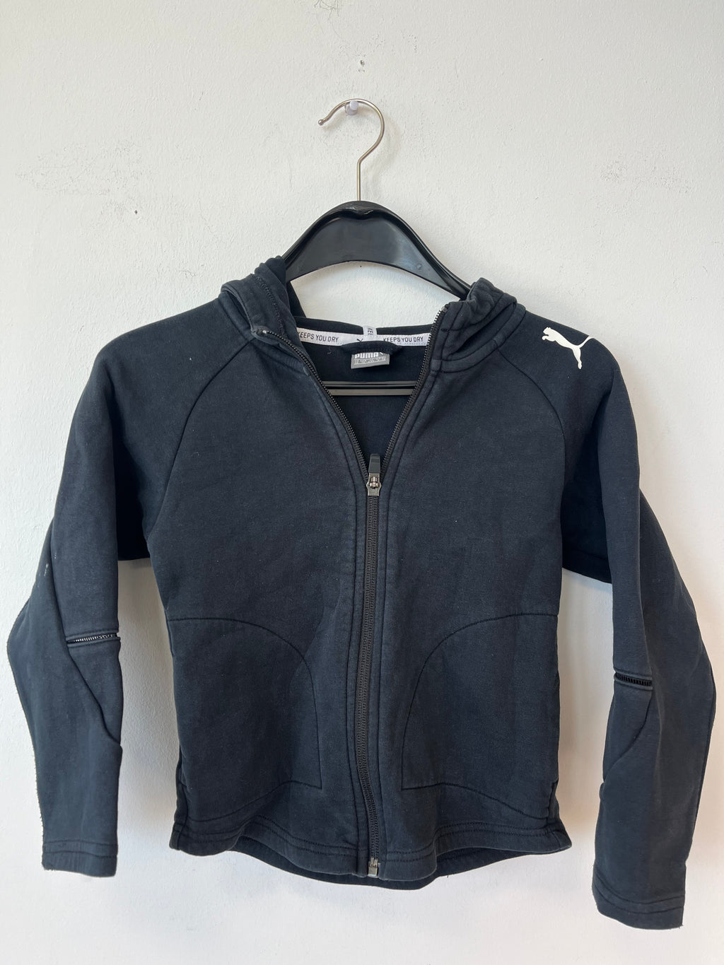 Puma Kinder Track Jacket XS (116) – Schwarz, guter Zustand