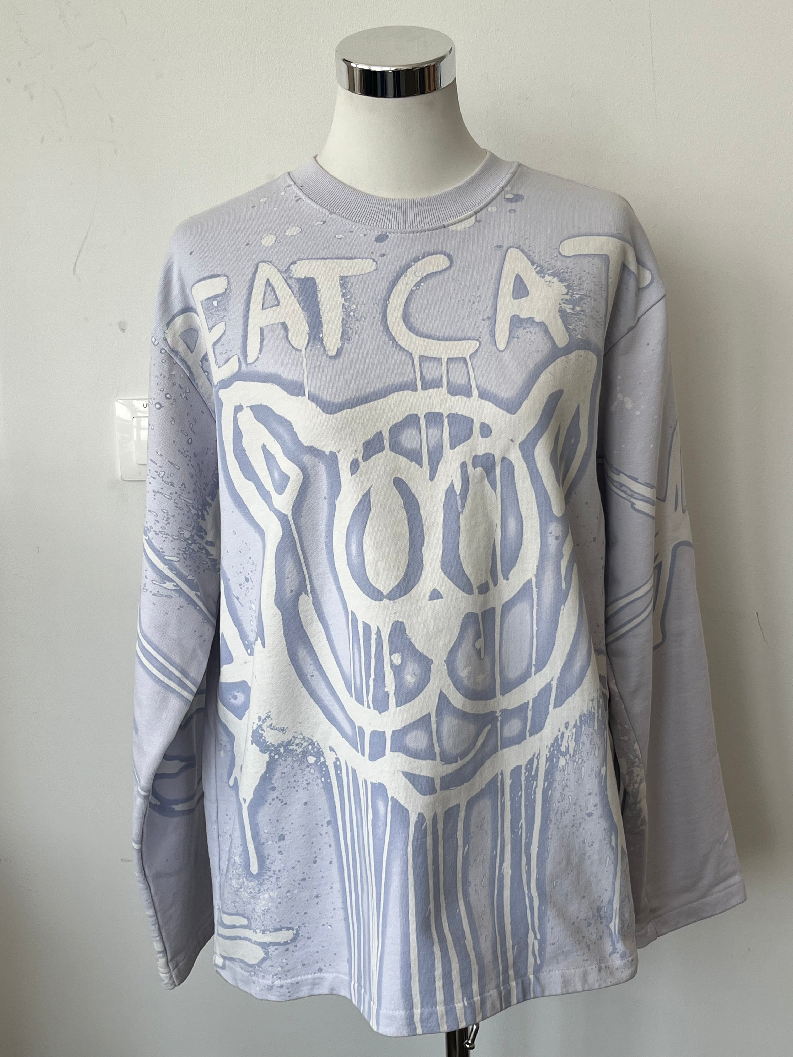 Acne Studios Beat Cat Sweatshirt XS Hellgrau Sehr Gut Oversize