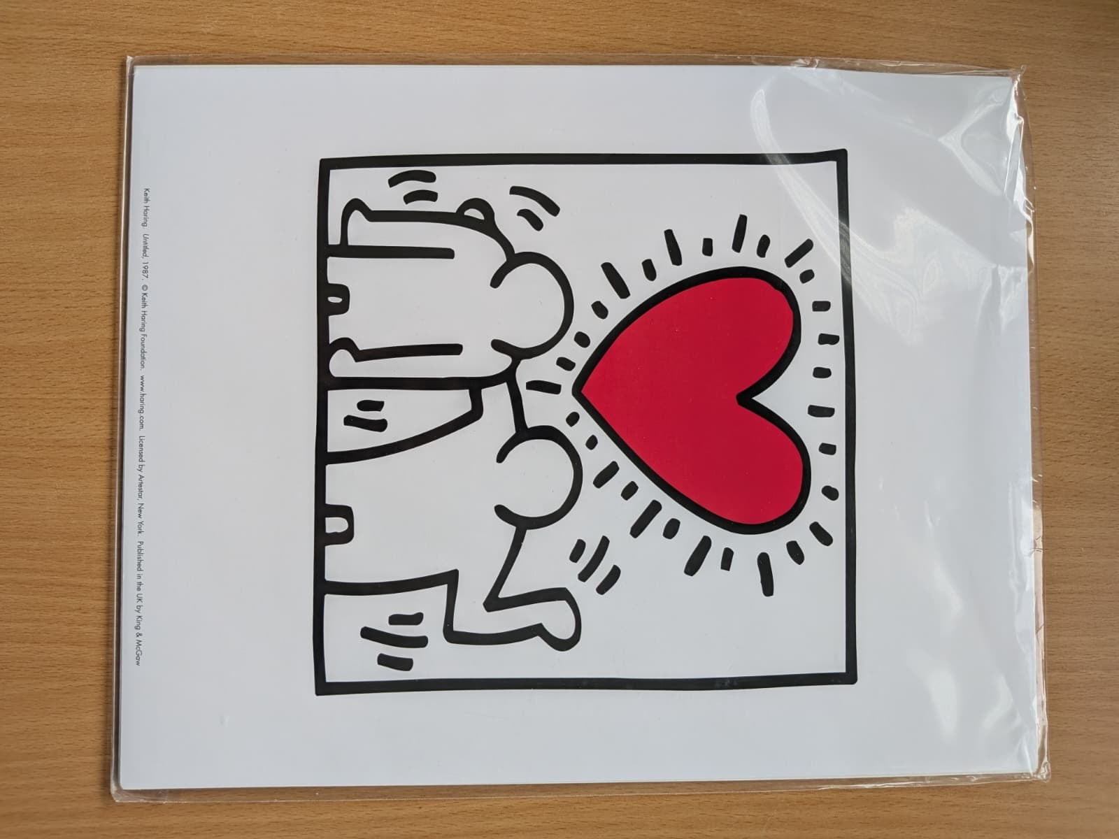NEW Keith Haring “Two Figures with Red Heart” Poster MoMA A4 White/Red