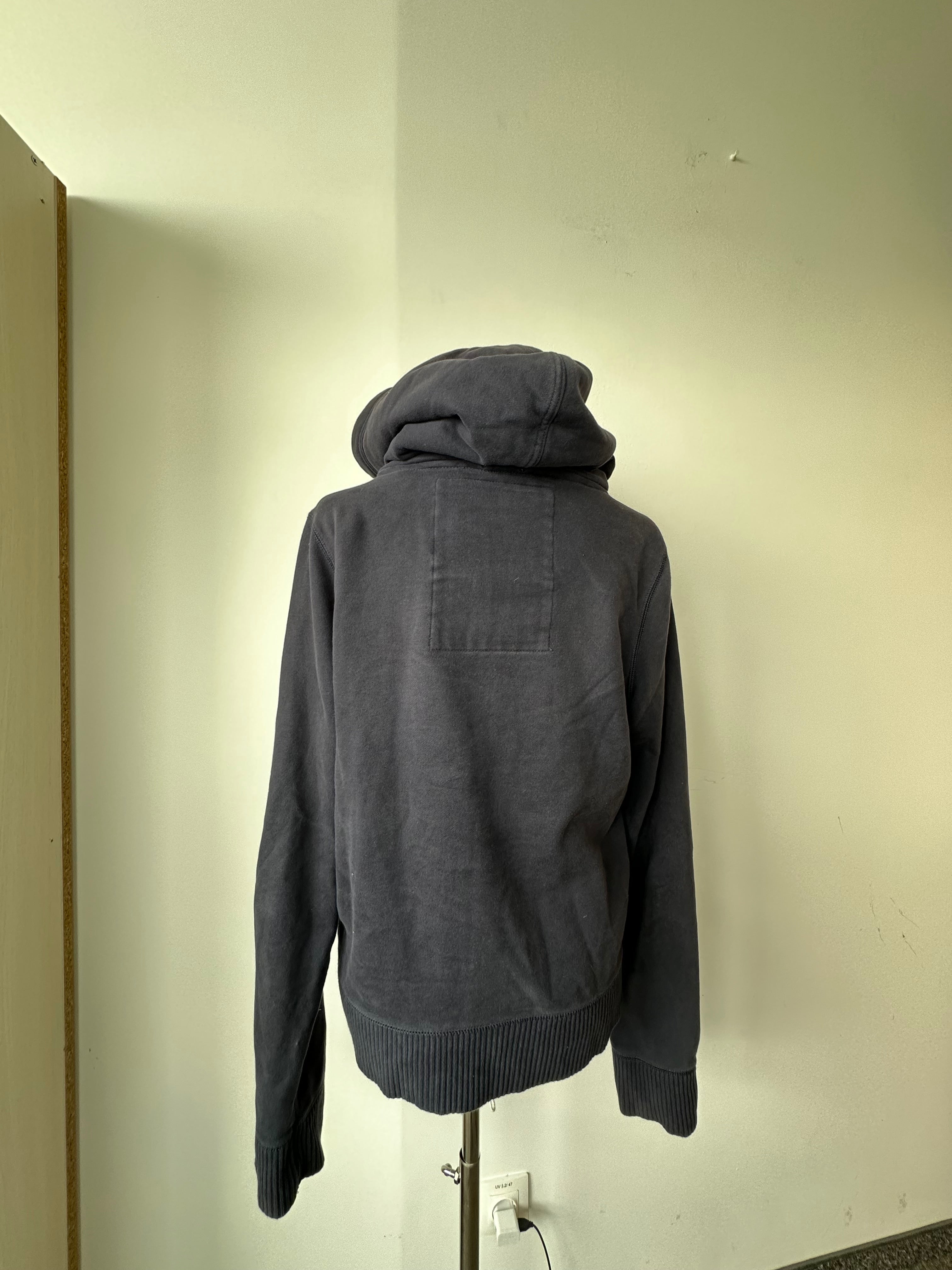 Abercrombie & Fitch Navy Button-Up Hoodie Jacke L MUSCLE, guter Zustand