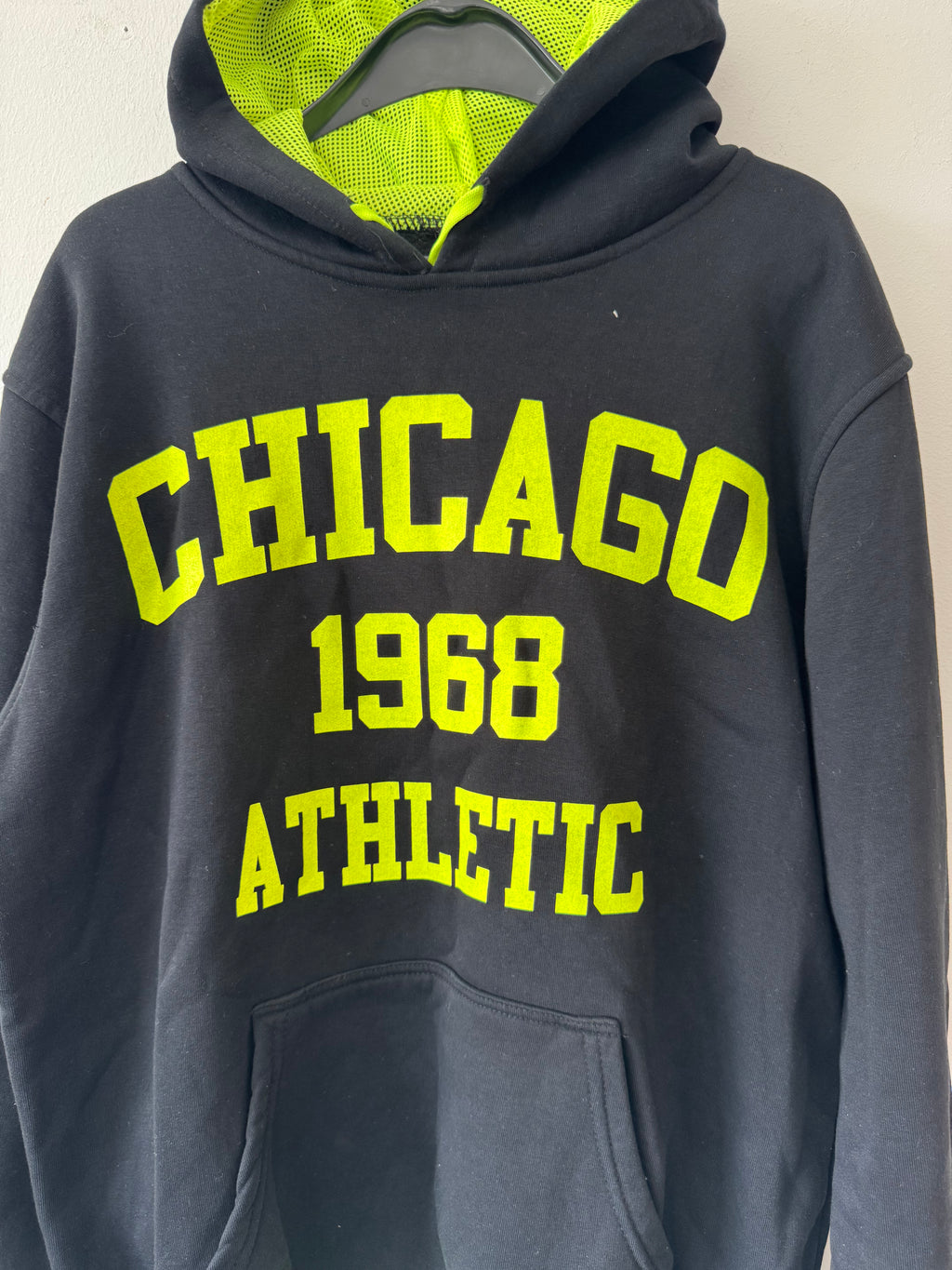 RAFF & TAFF Hoodie – Schwarz mit Neon-Grün, Größe L, Neu