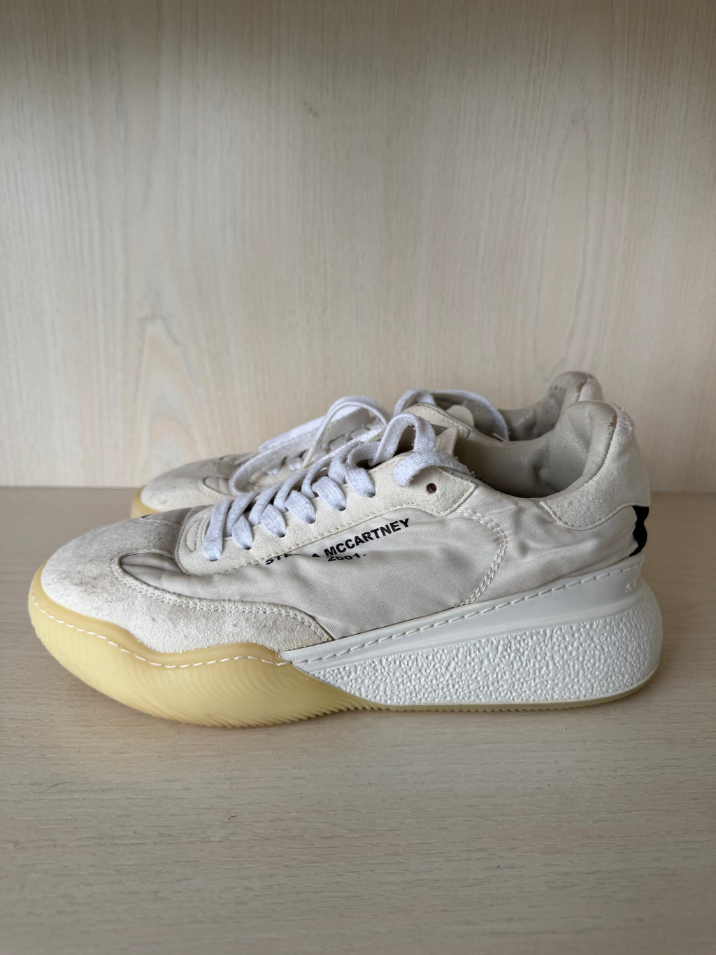 Stella McCartney Loop Sneaker Damen, Gr. 37, Weiß, Recyceltes Nylon, Gut