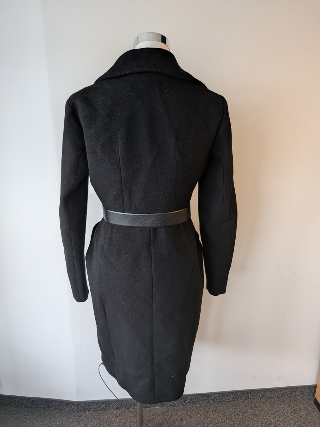 Weekend Max Mara Wollmantel, Schwarz, EU 36 – Gürtel inkl., Guter Zustand