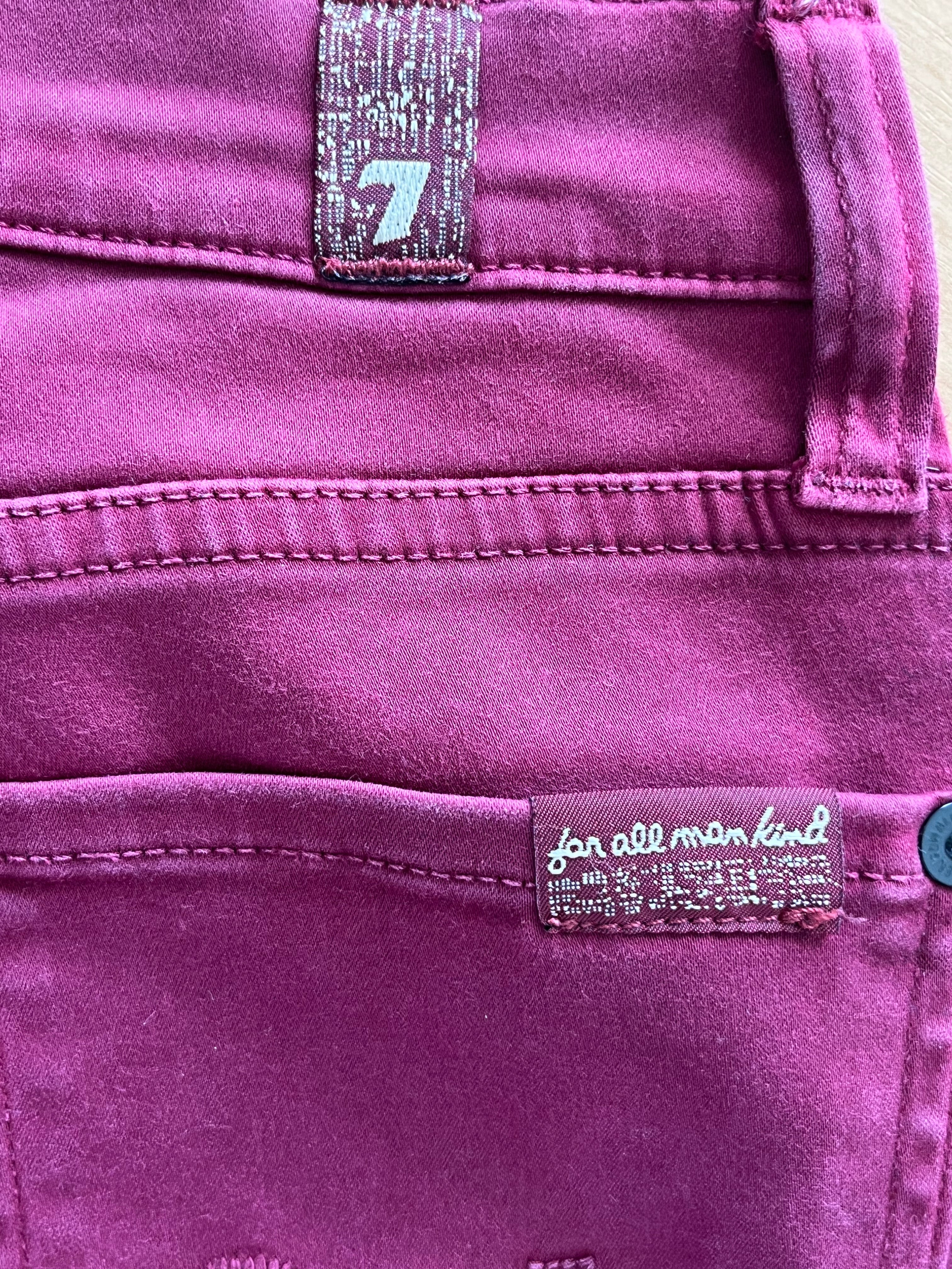 7 For All Mankind Skinny Jeans | Gr. 26 | Burgundy | Stretch | Guter Zustand