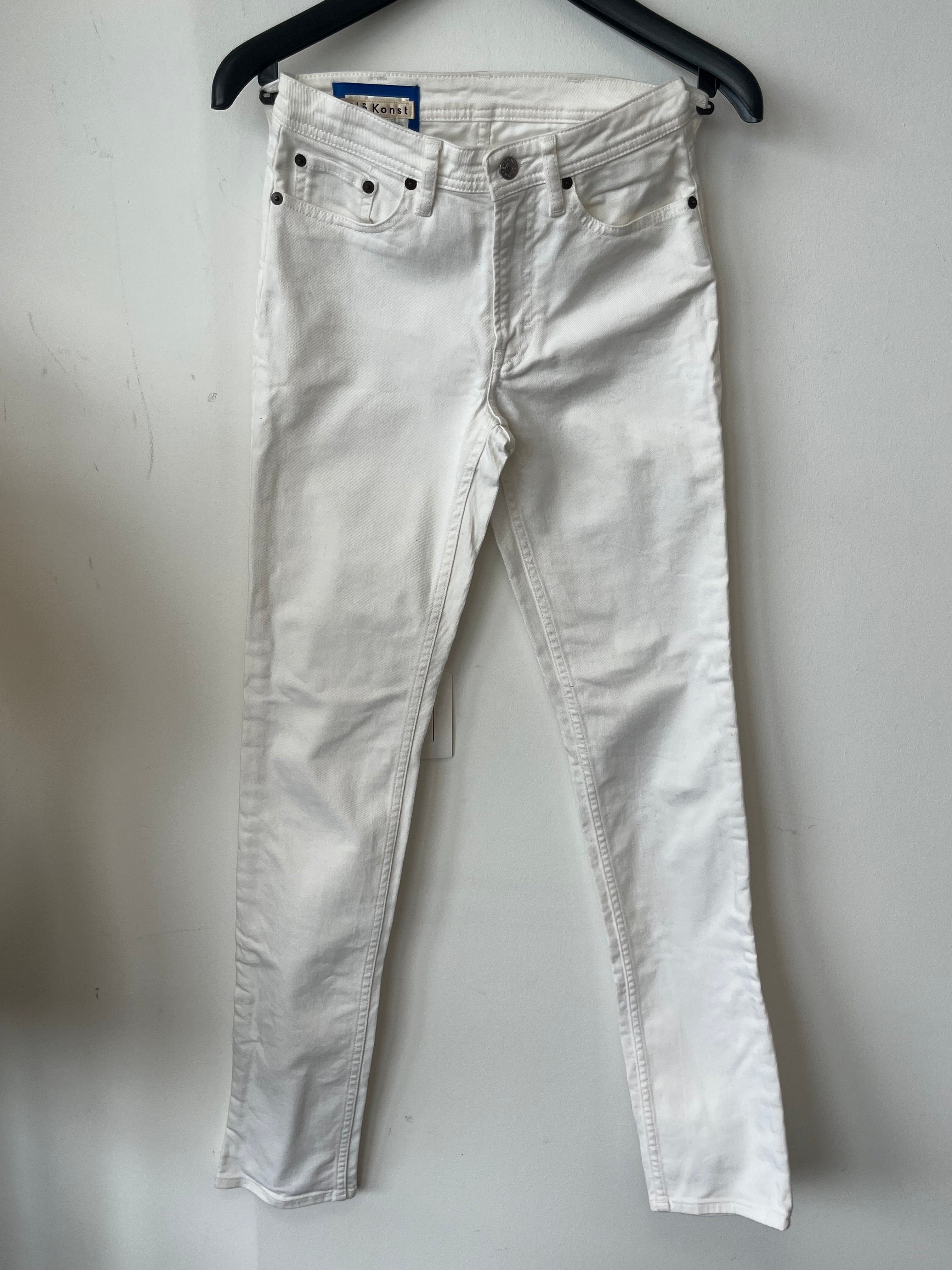 Acne Studios Blå Konst South White Jeans 25/34 Weiß Baumwolle Guter Zustand
