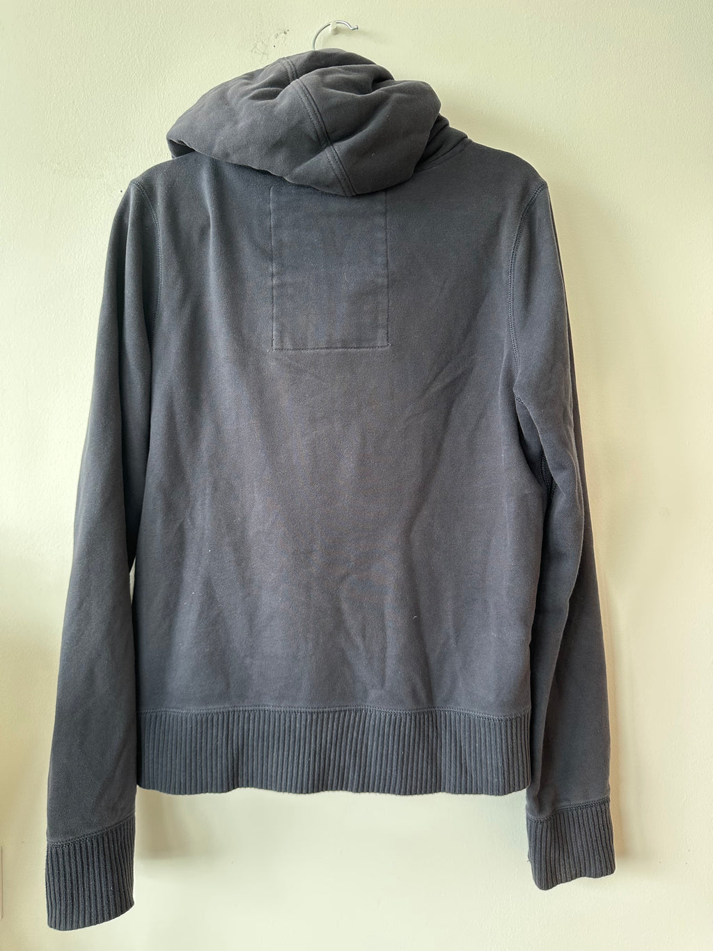 Abercrombie & Fitch Navy Button-Up Hoodie Jacke L MUSCLE, guter Zustand